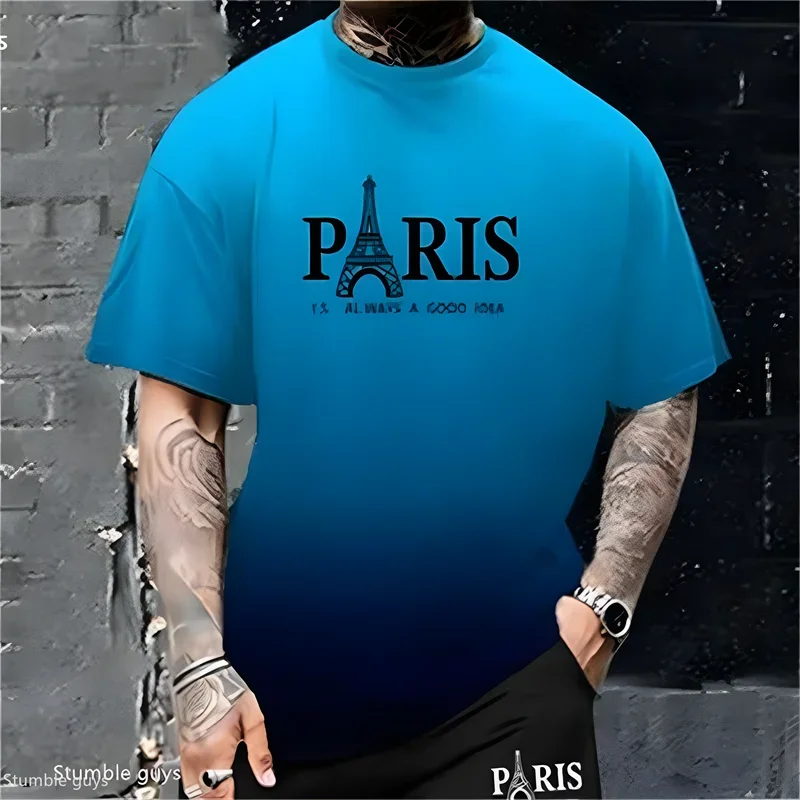 Summer Men's Large Size Streetwear T-Shirt Anime Graphic Loose Short Sleeve Breathable Lightweight Oversized Tops