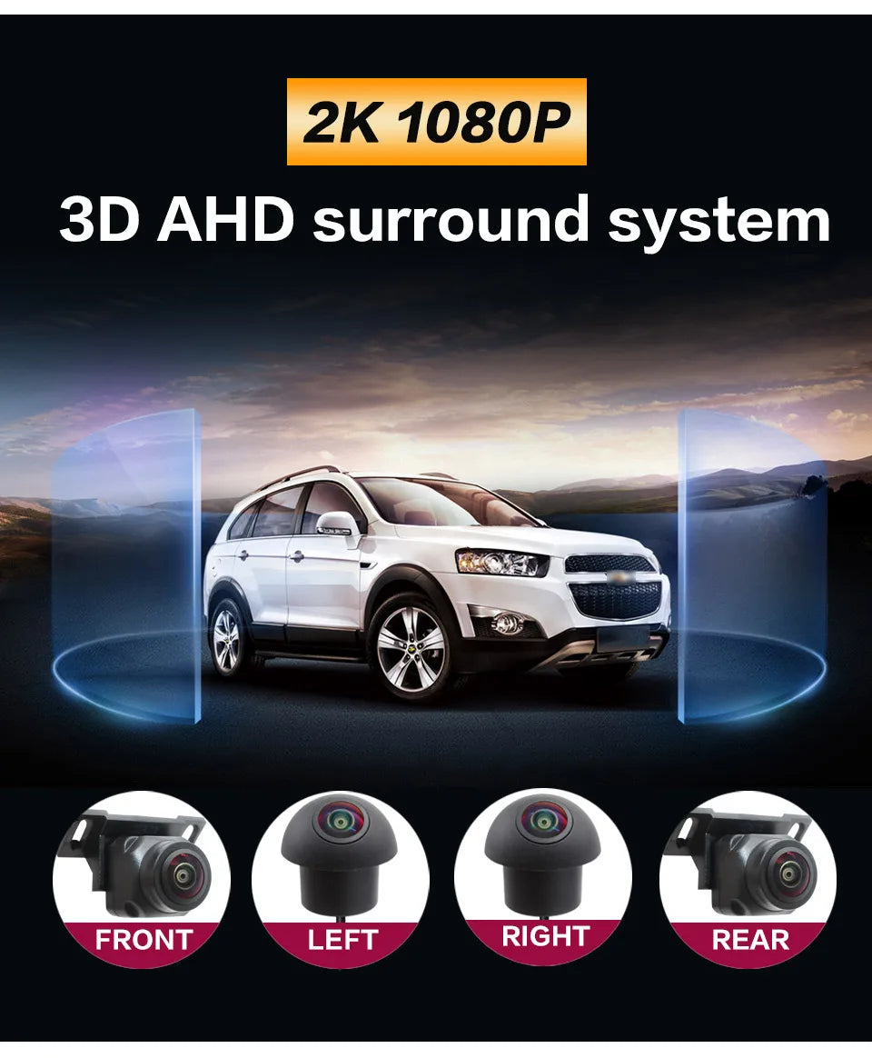 Smartour Universal 3D 360 4 Camera AHD 1080P 720P Car Surround View Camera System Reverse Camera For Android Radio Stereo Player