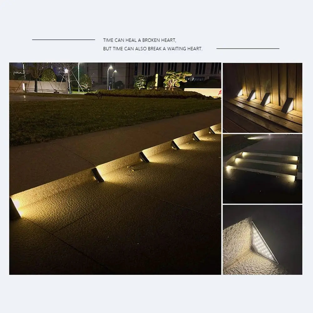 Triangle Solar Step Lamp Warm Light Garden Decoration Stair Light Atmospheric Ornament LED Outdoor Floor Light Garden Path