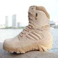 2024 Spring Men Boots Genuine Cow Leather Waterproof Tactical Desert Combat Boots Men's Outdoor Mountaineering Hiking Shoes