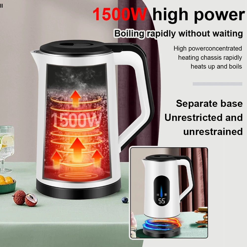 3L Stainless Steel Electric Large Tea Kettle 1500W Fast Boil Hot Water Boiler Multifunctional Tea Pot for Making Tea and Coffee