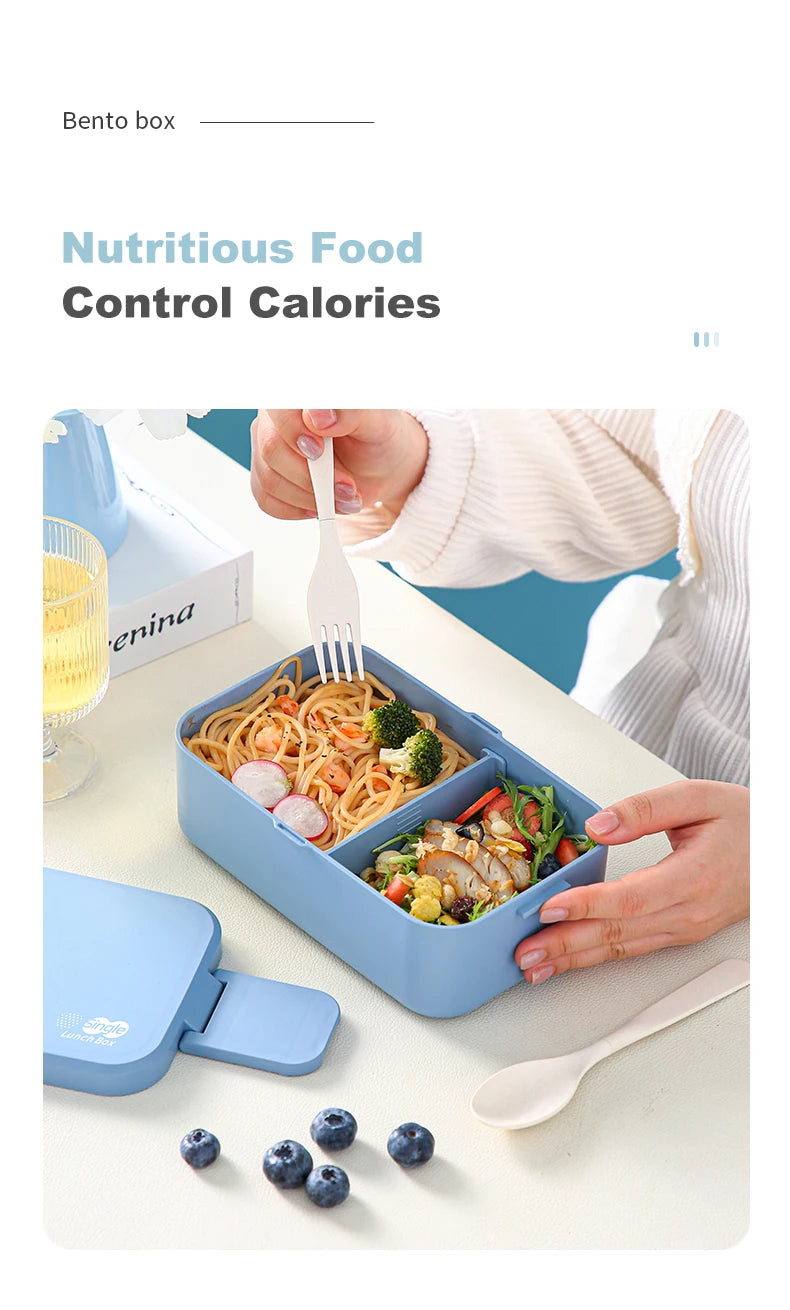 Picnic Lunch Box Bamboo Fiber 3in1 Double Layer Microwavable Bento Box Food Storage Containers school Child Lunch Boxes for Kids
