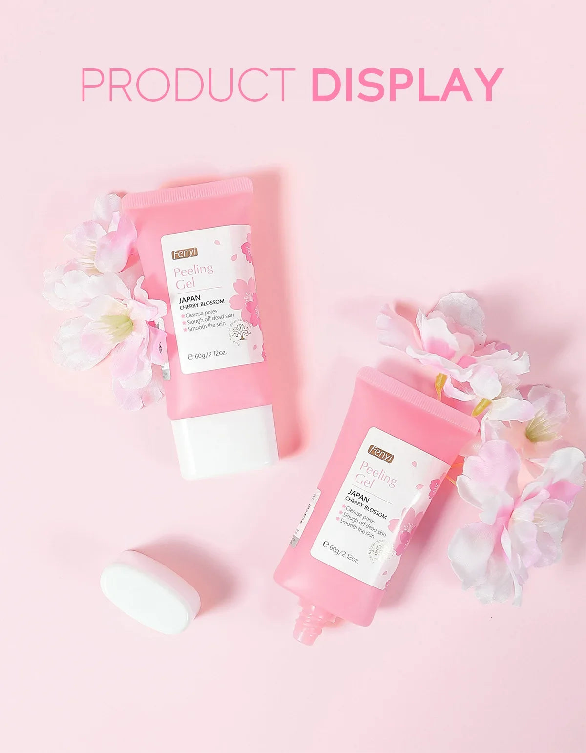 Sakura Exfoliating Gel Face Body Scrub Deep Cleansing Pores Gentle Peel For Blackhead Remove Smooth Brightening Skin 60g