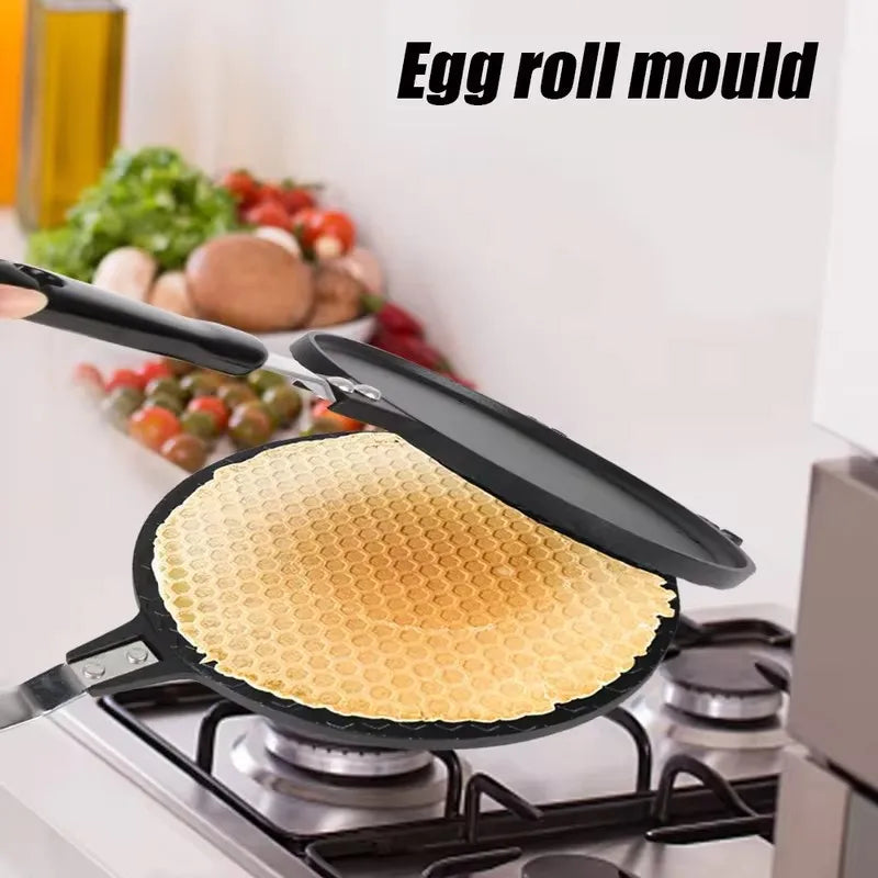 Heavy-Duty Nonstick Mold Pan 17/20cm for Making Omelets, Egg Rolls, Waffles, Cakes, Cones, and Cookies