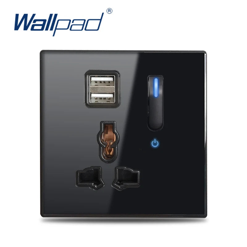 Wall Switch Light Switch 1 2 3 4 Gang Piano Button 1 Way 2 Way White Black Gray Gold Tempered Glass Panel L6