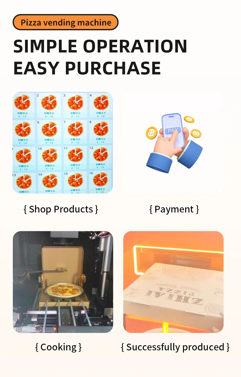 Smart Makes Fresh Pizza Vending Machine Automatic Pizza Touch Screen Pizza See Through Vending Machine