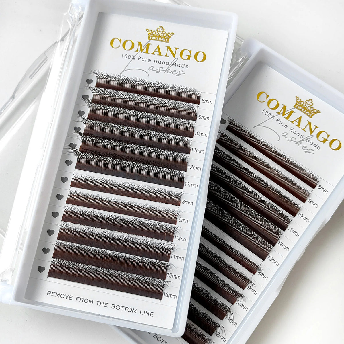 CoMango Luxury Fox Eye Brown Eyelash for Extension 5D Pre-made Lash Bundles 7-14mm Colorful False Eyelash