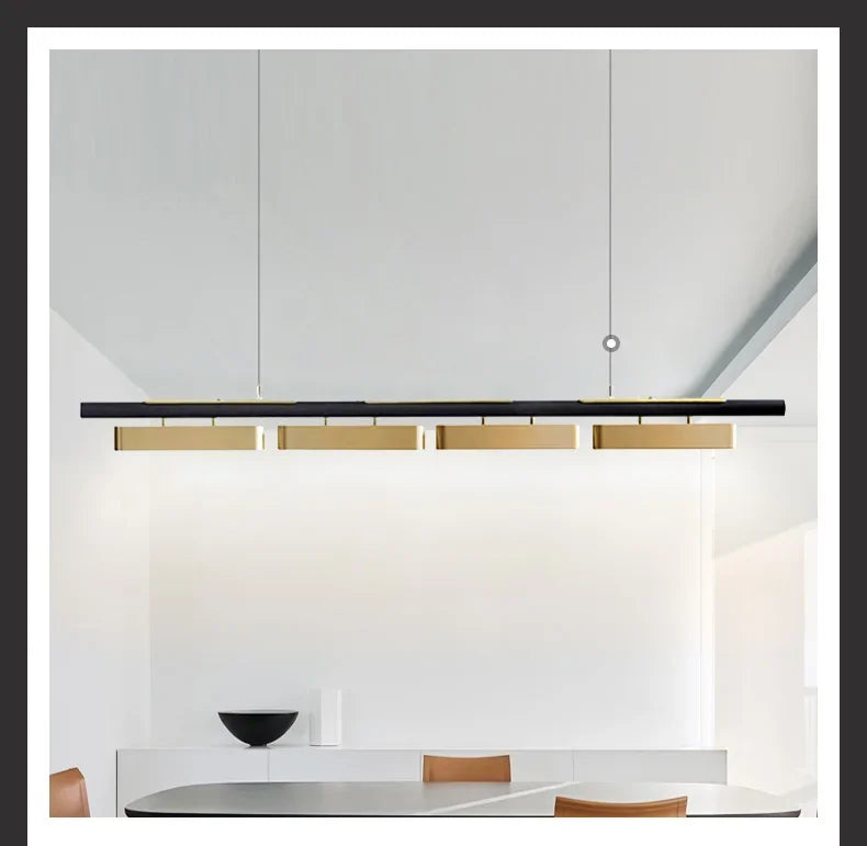 Modern LED Dining Table Chandeliers Minimalist Long Pendant Lights Living Room Coffee Desks Kitchen Home Indoor Lighting Fixture