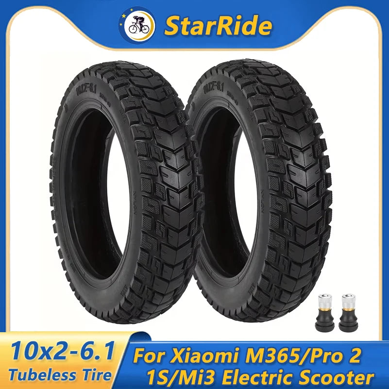 10x2-6.1 Off-road Tubeless Tire for Xiaomi M365/Pro 2/1S/Mi3 Scooter Modified 10*2-6.1Outer Tire Accessories Parts