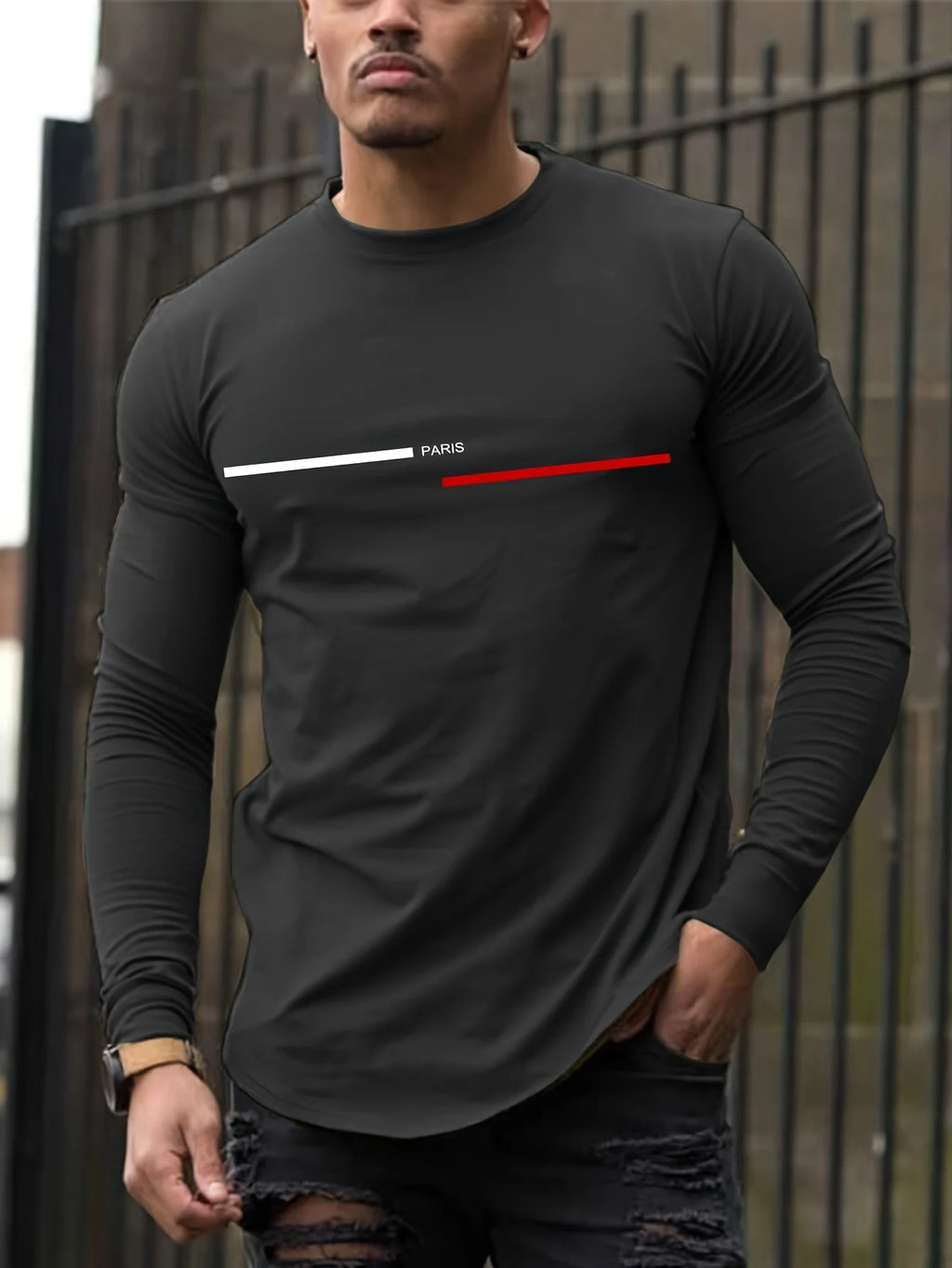 Men's 100% pure cotton summer loose comfortable casual  NEW YORK print large round neck  long sleeve T-shirt top