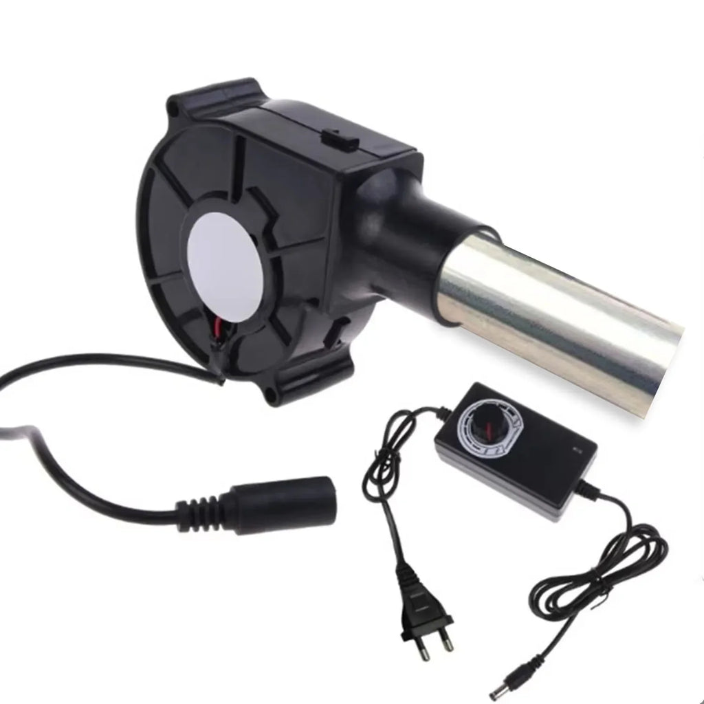 220V BBQ Fan Handheld Cooking Tool Adjustable Speed Air Blower for Barbecue Grill Camping US EU Plug Portable
