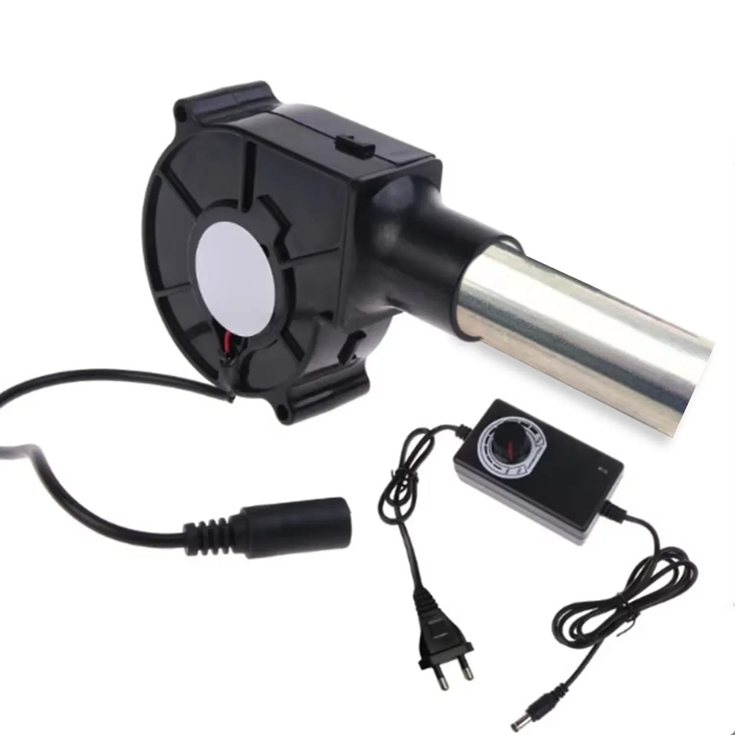 220V BBQ Fan Handheld Cooking Tool Adjustable Speed Air Blower for Barbecue Grill Camping US EU Plug Portable