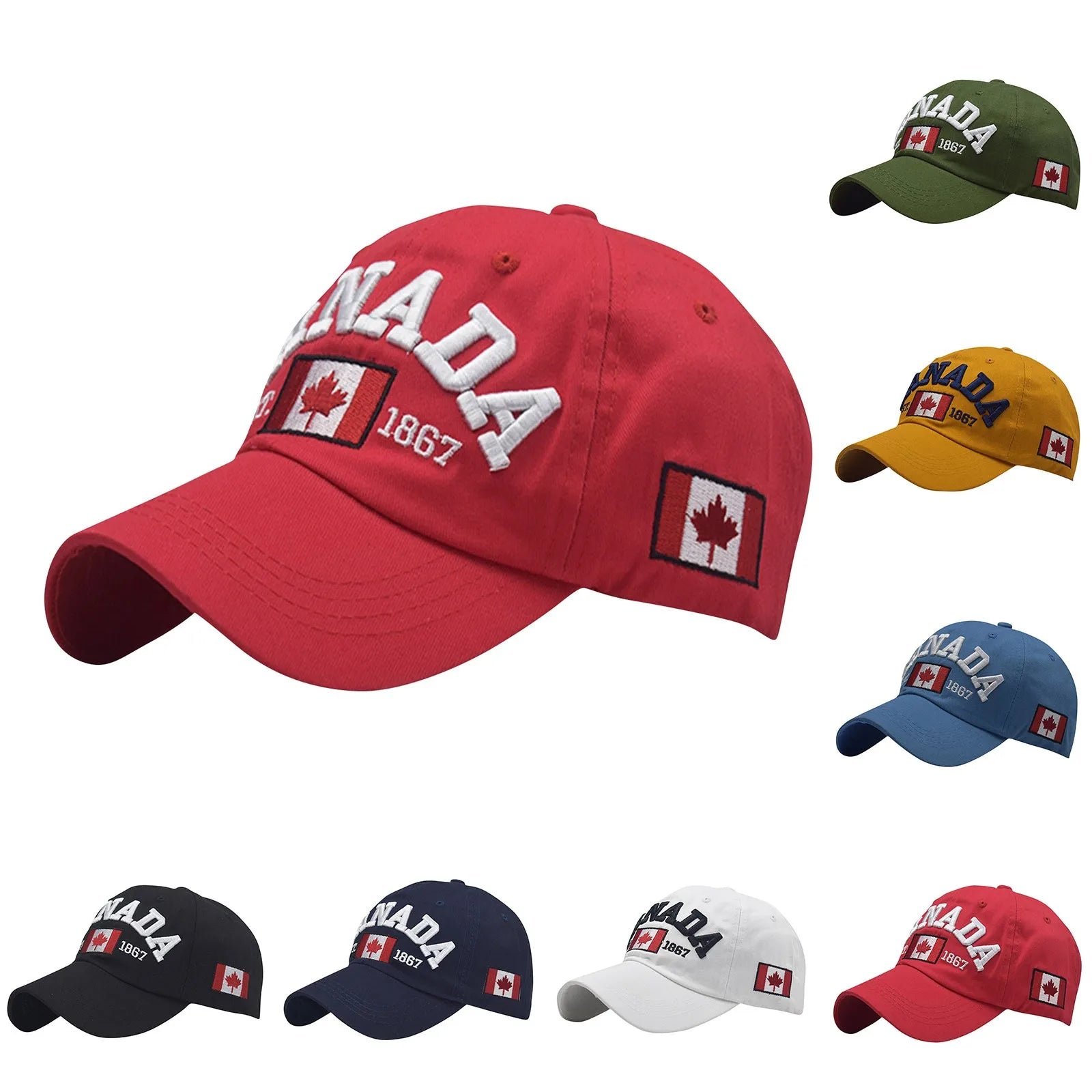 Fashion Canada Baseball Cap,Embroidered Maple Leaf Golf Hat Adjustable Canada Hat For Men Women Kids Canada Souvenirs