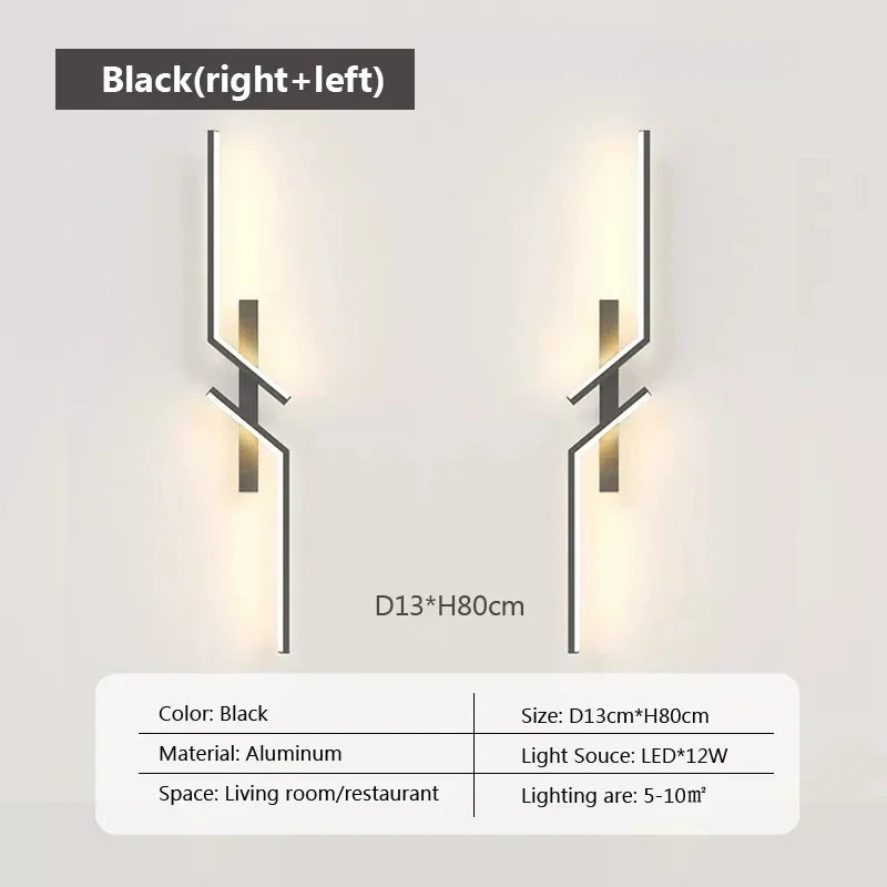 LED Wall Light Modern Minimalist Strip Lighting for Bedroom Bedside Living Room TV Backlight Sofa Decor Wall Sconce Ambient Lamp