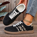 New Leopard Print Casual Sports Shoes for Autumn Winter, Large-sized Lace-up Anti-slip Round-toe Lace-up Women's Single Shoes 74
