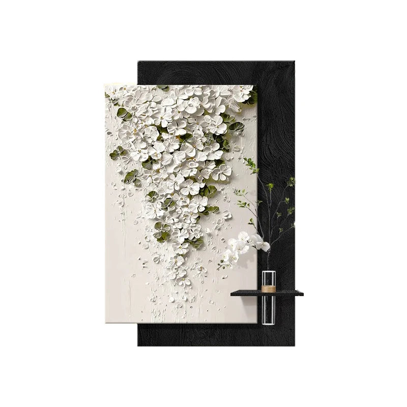 Led Light Hydroponic Green Plants Entrance Door Decoration High-end Feeling Corridor Hanging Flower Wall Lamp Painting