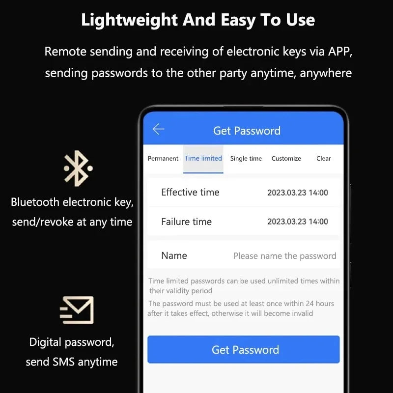 Tuya Smart Fingerprint Door Lock App Remote Control Keyless WIFI Digital Touchscreen Lock NFC with 2 IC Cards IP68 Waterproof