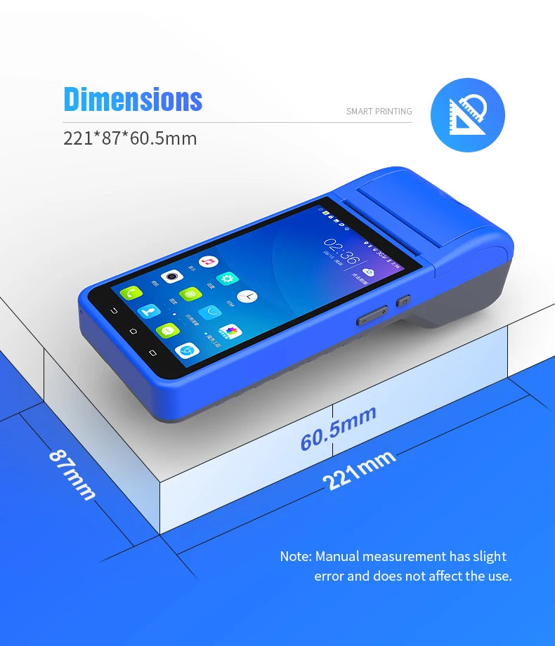 SDK 5" 4G Handheld Cash Register POS Machine Mobile Android System Pos Terminal Wi-Fi USB Printer Barcode Scanner NFC Reader