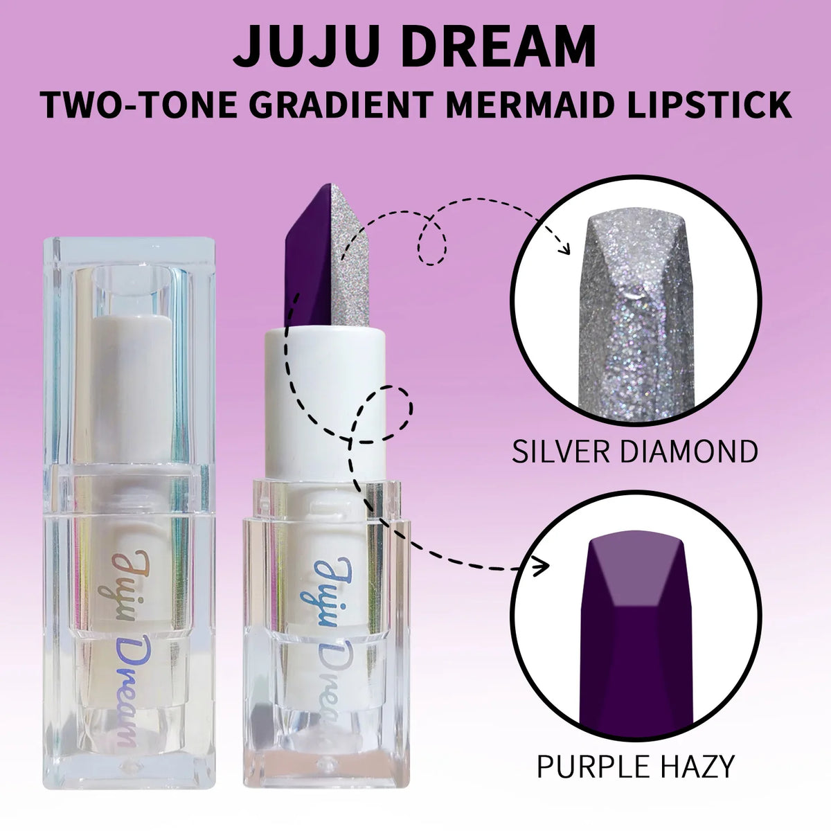 Color-Changing Dual-Tone Lipstick, Temperature-Sensitive Rose & Purple, Moisturizing, Long-Lasting, Waterproof, Unisex,Skin-Safe
