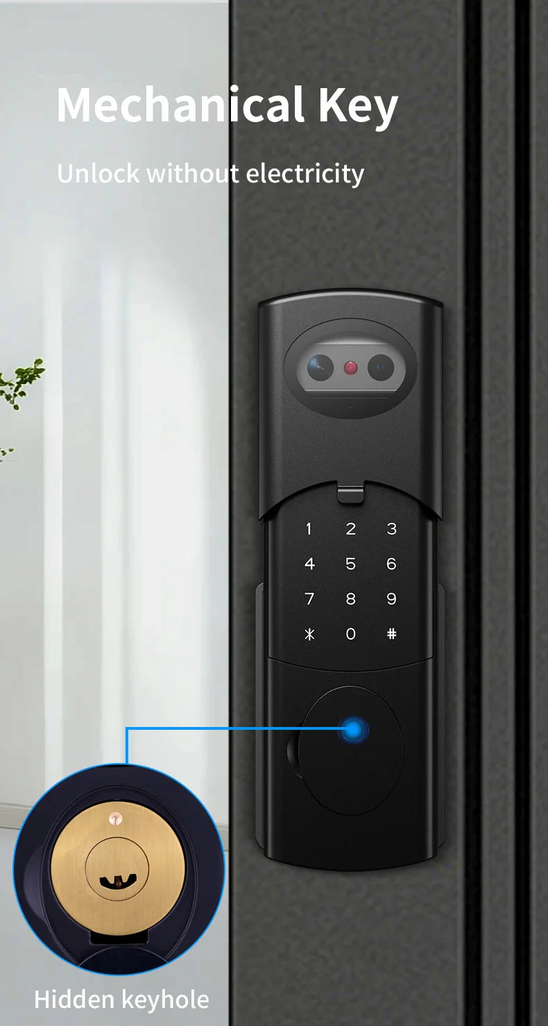 Waterproof Smart Lock Remote APP Video Intercom 3D Face Recognition Tuya Smart Home Fingerprint Password IC Card Doorbell Keypad