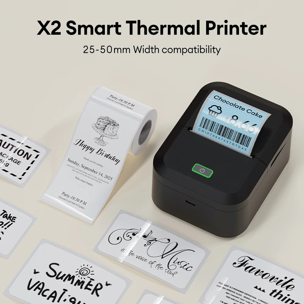 Marklife X2 Mini Thermal Portable Printer Adhesive Label Printer Wireless Bluetooth Similar as B21 B1 Labeling Machine Inkless