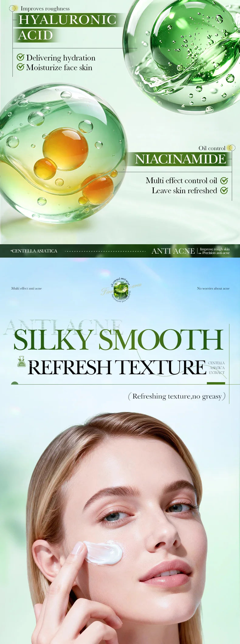 Salicylic Acid Acne Treatment Face Cream Repair Pimple Spots Deep Cleaning Pore Anti-acne Scar Oil Control Moisturizer Skin Care