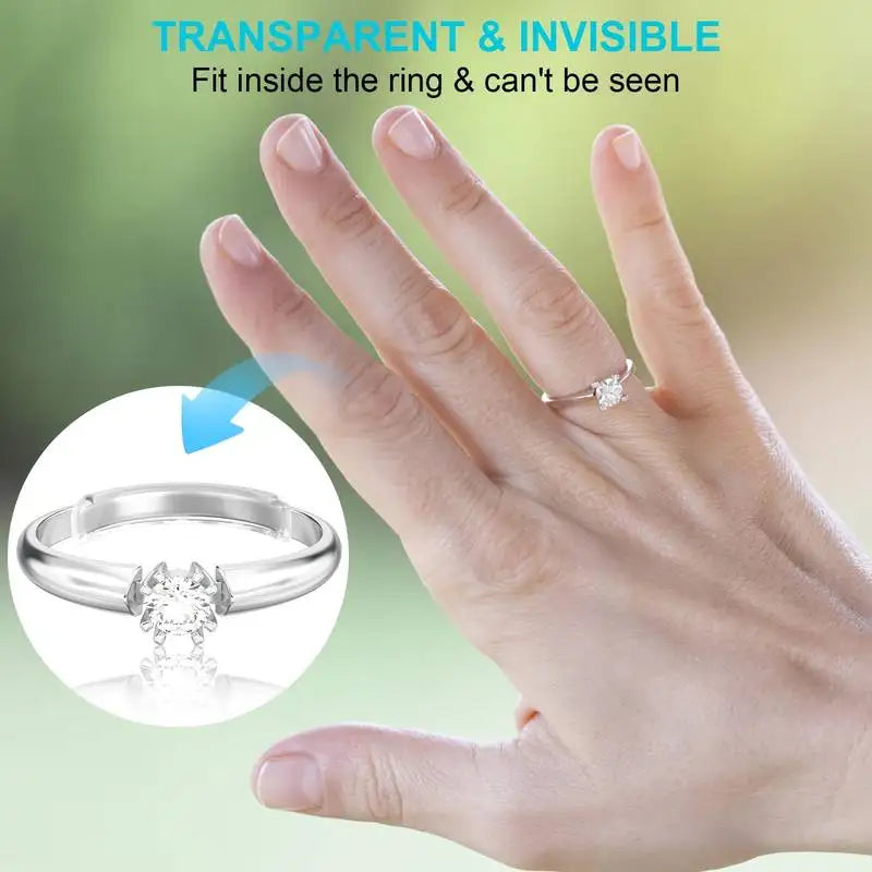 8 Sizes Silicone Invisible Clear Ring Sizer Anti-Loss Proof Invisible Ring Holder Retainer Shrinker for Large Rings