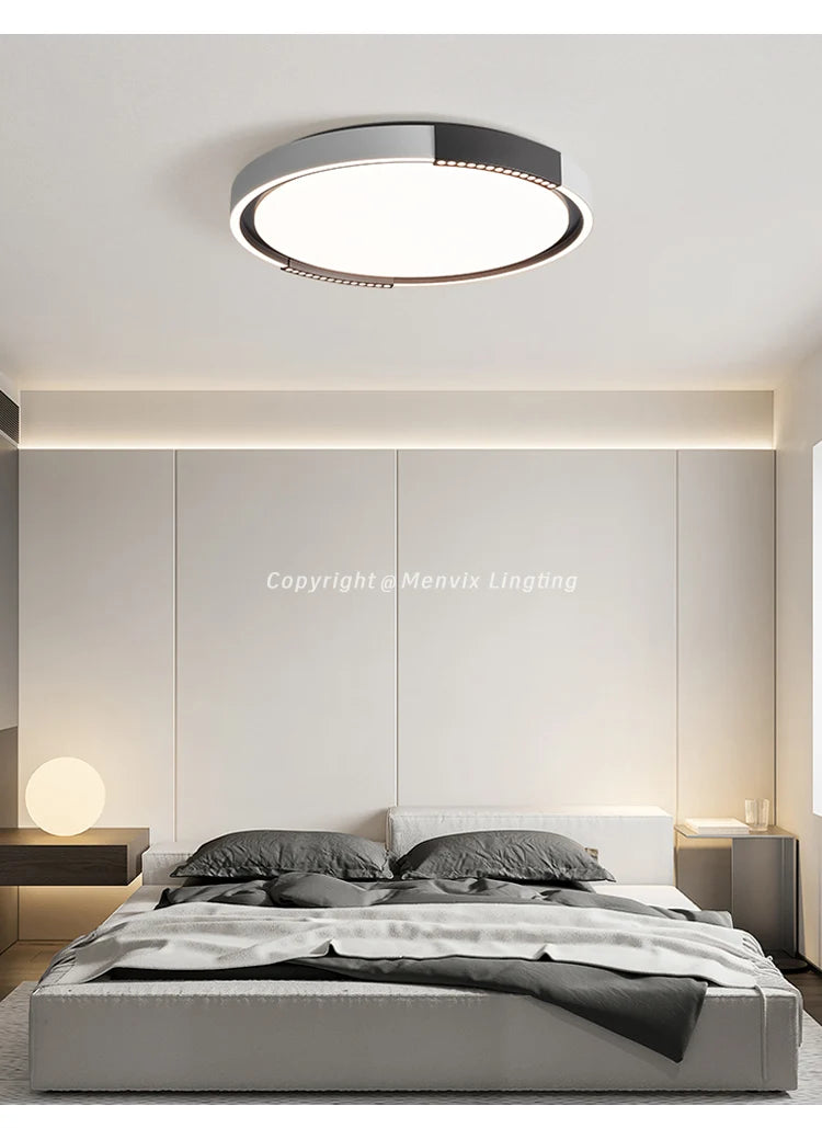 Modern LED Ceiling Lamp Bedroom Study Fixture Round White Home Art Design Indoor Decoration Living Room Lights Lustre Lighting