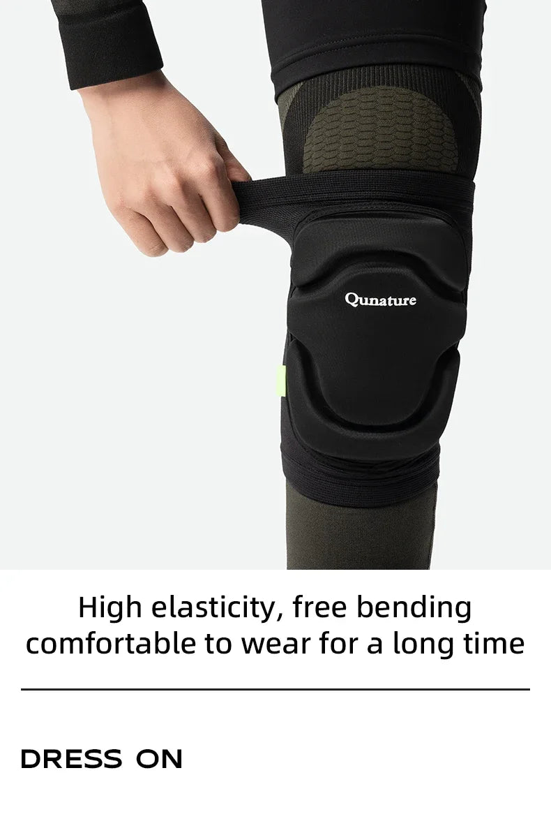 Qunature Sport Knee Pads Single Double Board Ski Knee Pads Protective Gear Knee Anti-fall Riding Outdoor  Legs Knee Pads