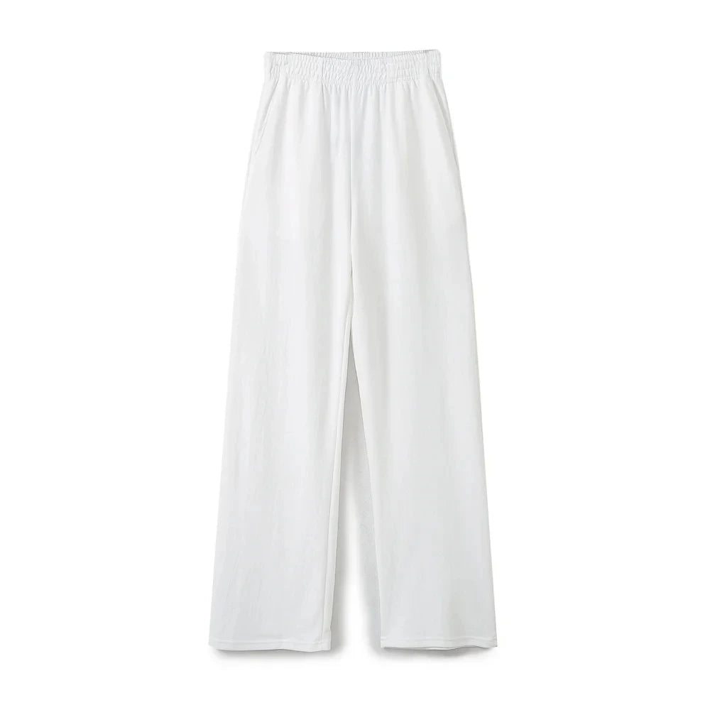 HH Women Vintage Solid Shirts Pant Sets O Neck Short Sleeve Shirts Top + Elastic Waist Loose Trousers Spring Commuting Suit