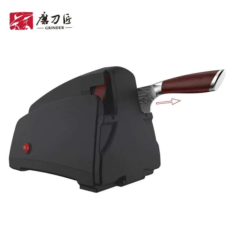Knife Sharpener Electric, 4-Stage Professional Sharpener with 120-1000# Grit Sanding Belt, Fast & Precise for Kitchen Chef Tools