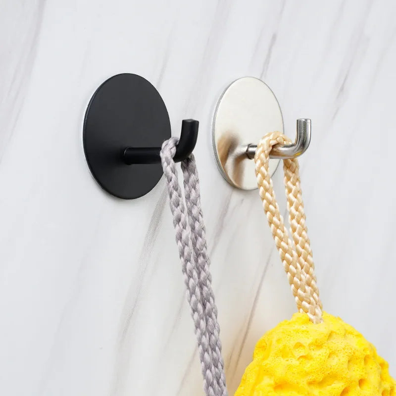 4pcs Stainless Steel Wall Hook Storage Hanger for Key Bag Clothes Waterproof Kitchen Bathroom Robe Towel Hook Organizer Accessor