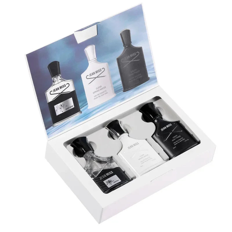Fresh Natural Perfume For Men Gift Box 3pcs Set Lasting Cologne Scent JEAN MISS Brand Parfum Charming Man Perfumes Hombres