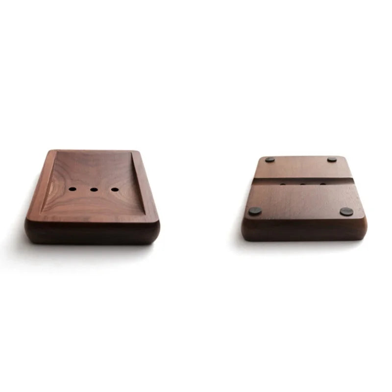 Walnut soap holder wooden soap box bathroom wooden soap rack drain handmade soap box simple household soap dish