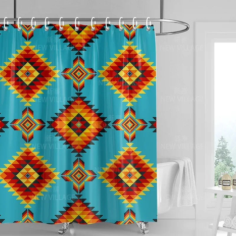 Home decoration shower curtains bathroom waterproof curtain fabric Living Room Modern Nordic Modern geometric pattern simple