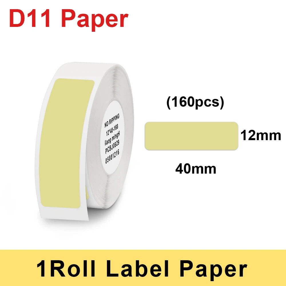 1Roll Niimbot D11 D101 D110 H1 Label Sticker Paper Rolls Various sizes of White Color Rolls