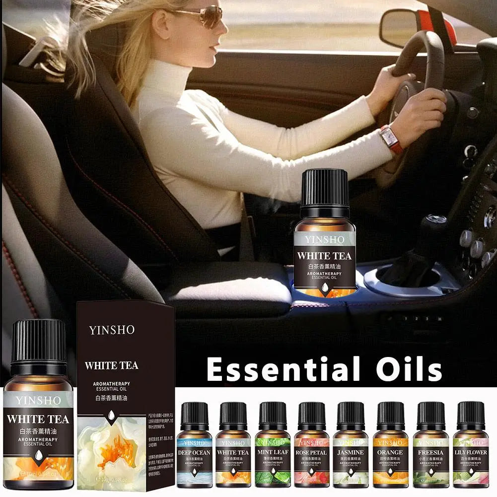 16 Flavors Essential Oils Water-soluble Lavender Rose Car Air Fresheners Perfume Refill Aroma Diffuser AirHumidifier Home 10ML