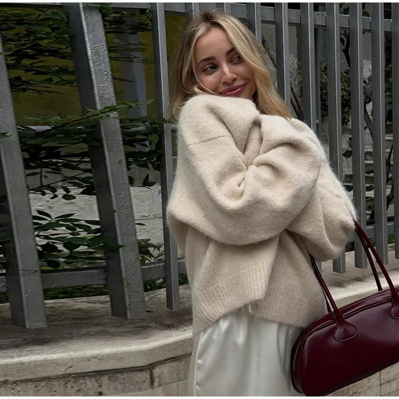 Casual Knitted Solid Cardigan Women Elegant Full Sleeve Single Breasted Sweater Female 2026 Autumn All-match Sweaters Lady