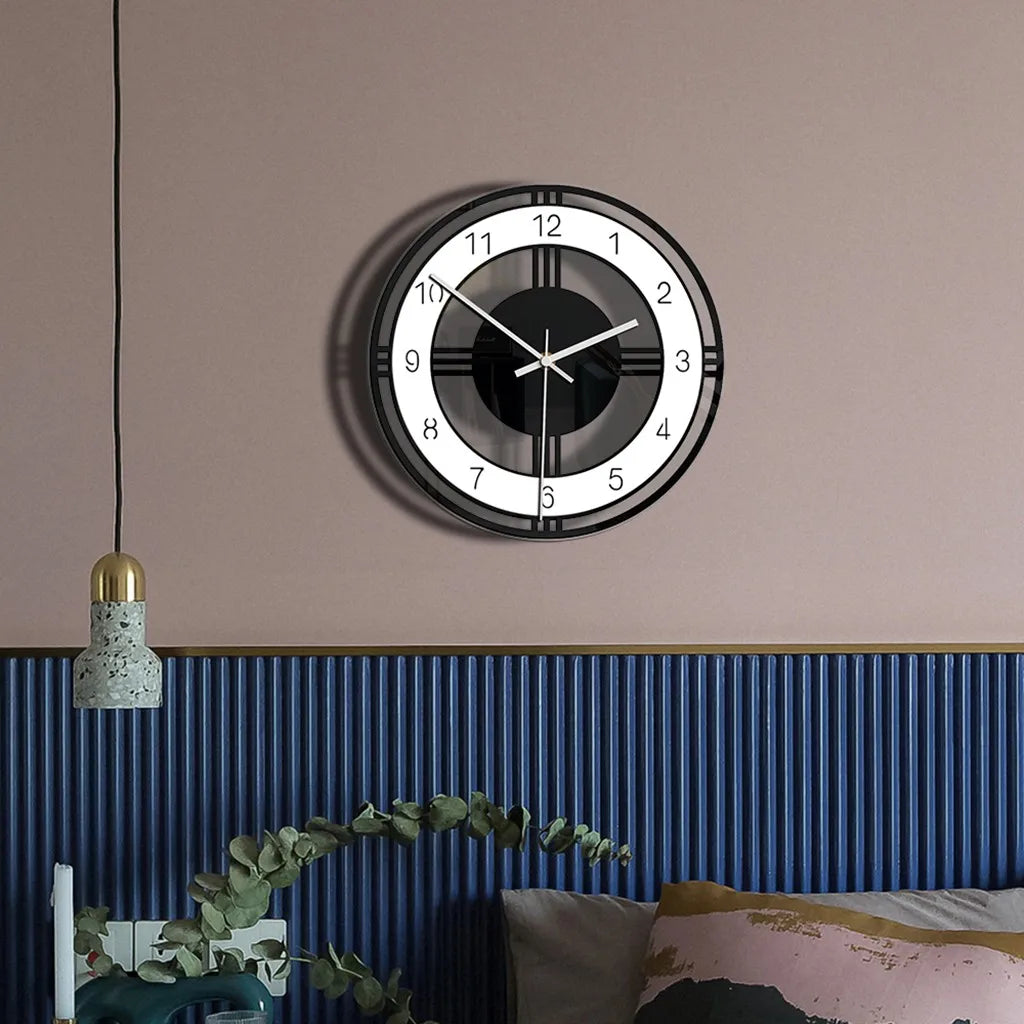 Nordic Glass Wall Clock Silent Modern Transparent Clocks Quartz Movement Wall Watches Modern Home Wall Decoration Accessories