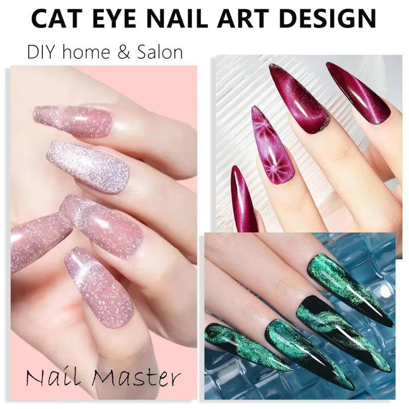 Nail Art Tools Powerful Magnet Nails Tip Cutter with Length Measurement Cat Eye Magnet Manicure Tool for Salon Home Nail Art