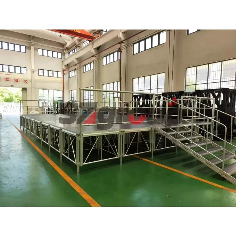 Custom Large Foldable Aluminum Alloy Stage for Concert Events Portable Square Pattern Stage TUV Certified