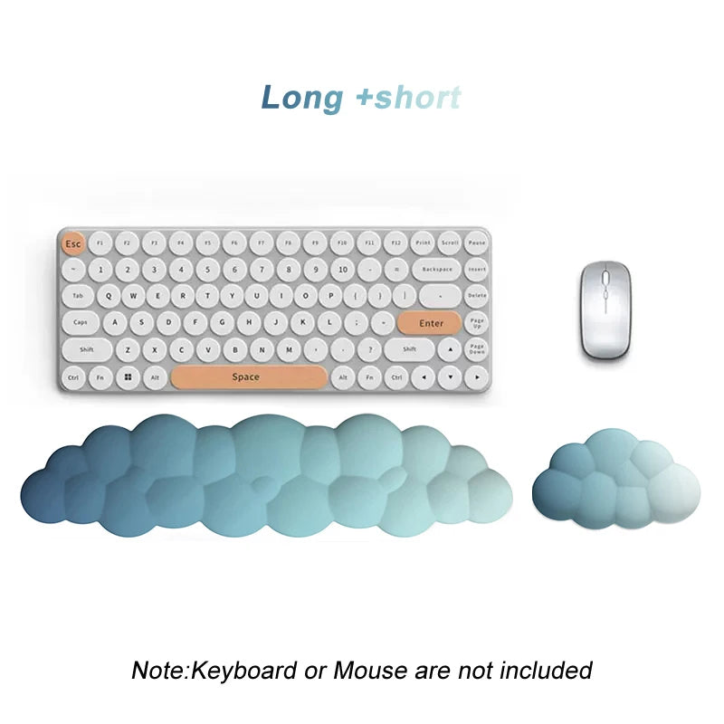 Cloud Gradient Gaming Keyboard Pad Wrist Pad Cloud Wrist Pad Mouse Pad Ergonomic Laika Foam Memory Non-Slip Support Office