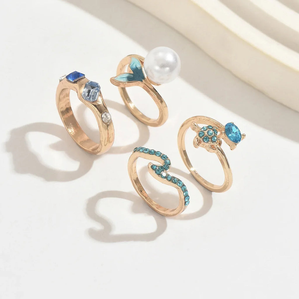 3pcs Set New Fashion 925 Sterling Silver Cute Guppy Ring Stacking Finger Ring, Animals Adjustable Open Rings Birthday Gift