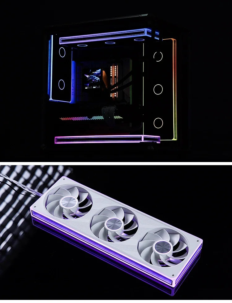 JONSBO ZE-120/240/360 120mm ARGB Case Fan, Infinity Mirror RGB, PWM Fan, MB Sync, Aluminum CD Pattern Hub Badge