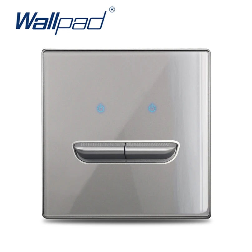 Wall Light Switch 1 2 3 4 Gang Tempered Glass Panel Blue LED Night Light White Black Gray Gold Pass Through Low Price