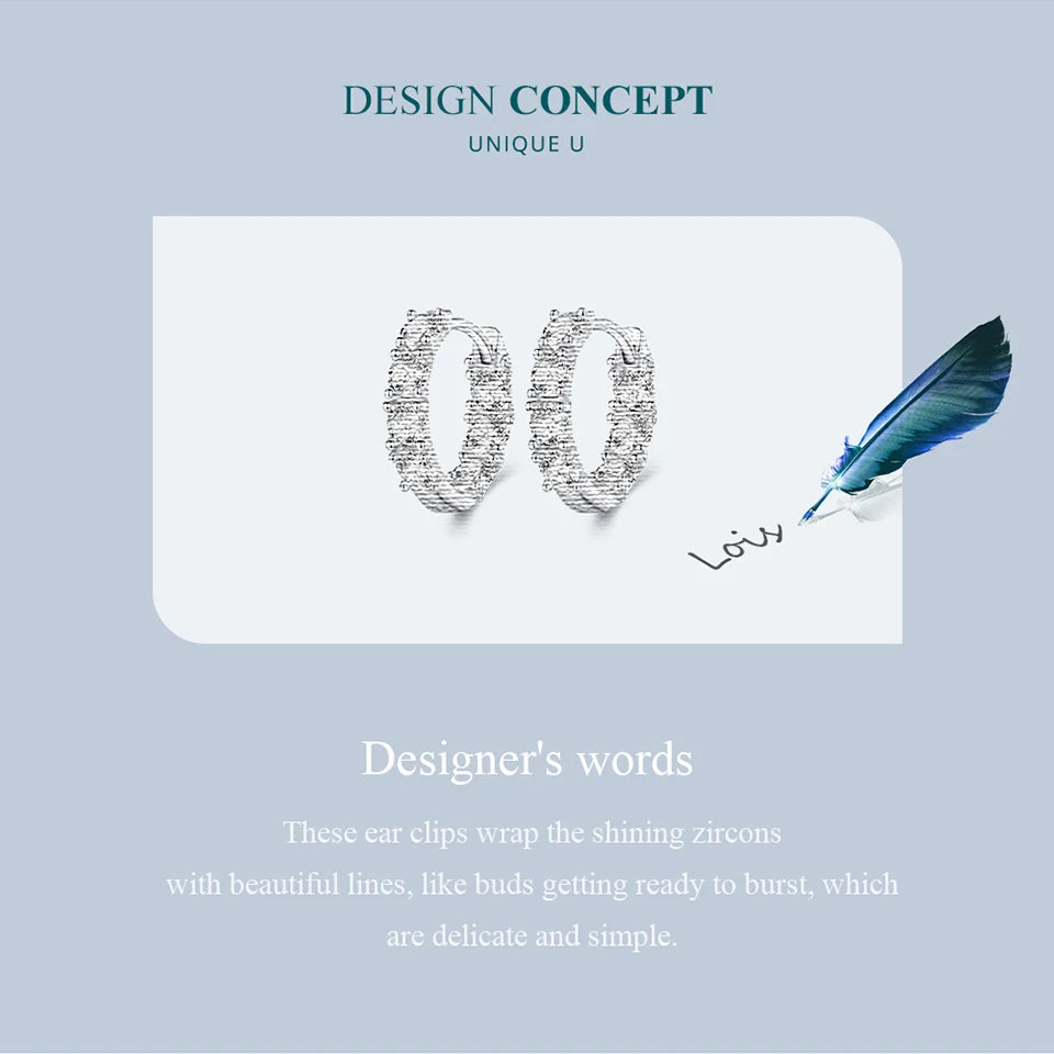 WOSTU Real 925 Sterling Silver Full of Zircon Circel Hoop Earrings For Women S925 Wedding Round Crystal Pendientes Jewelry Gift