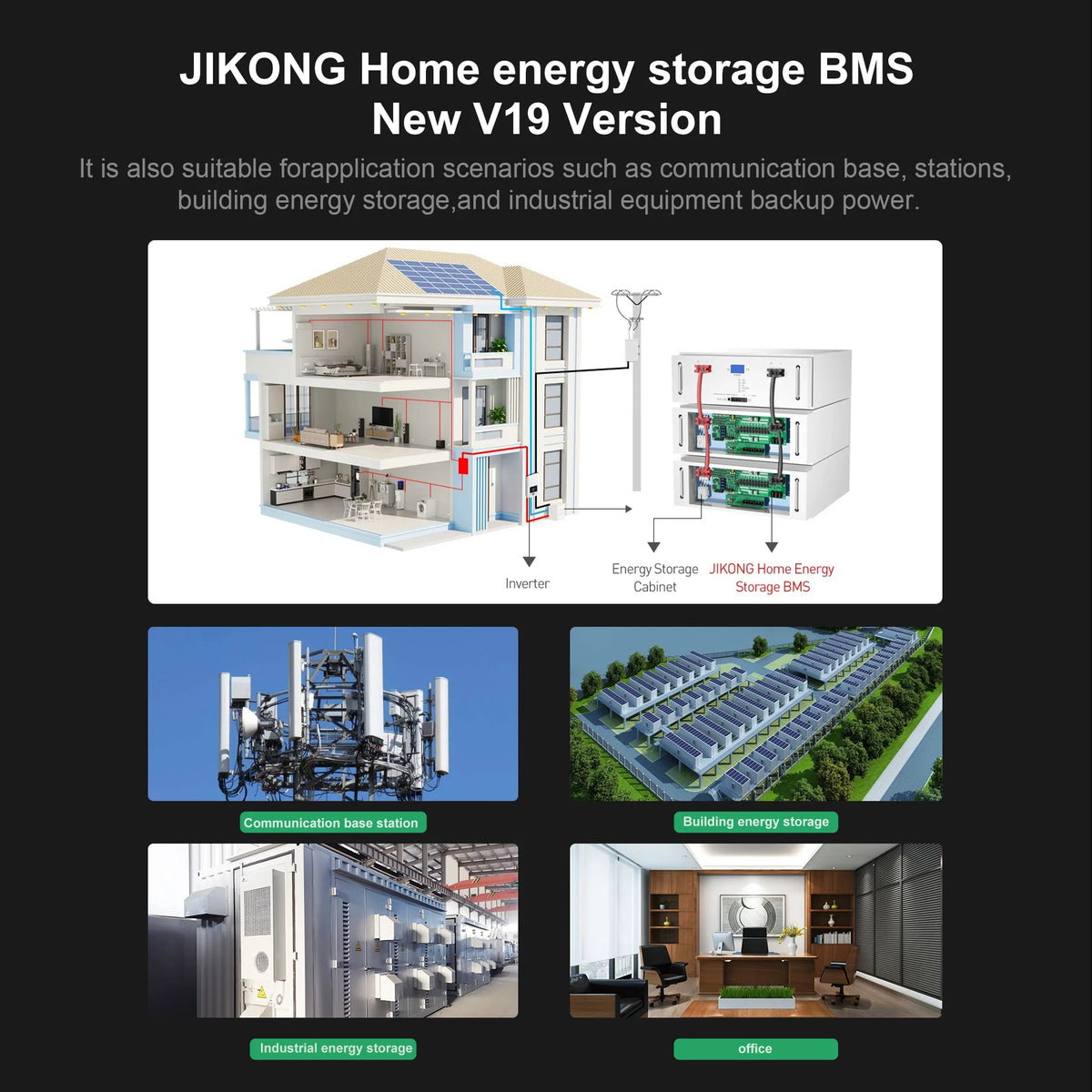 JIKONG V19 Smart BMS 8S-16S 200A Li-ion/ Lifepo4/ LTO Battery Household Energy Inverter BMS Active Balancer 2A JK-PB2A16S20P