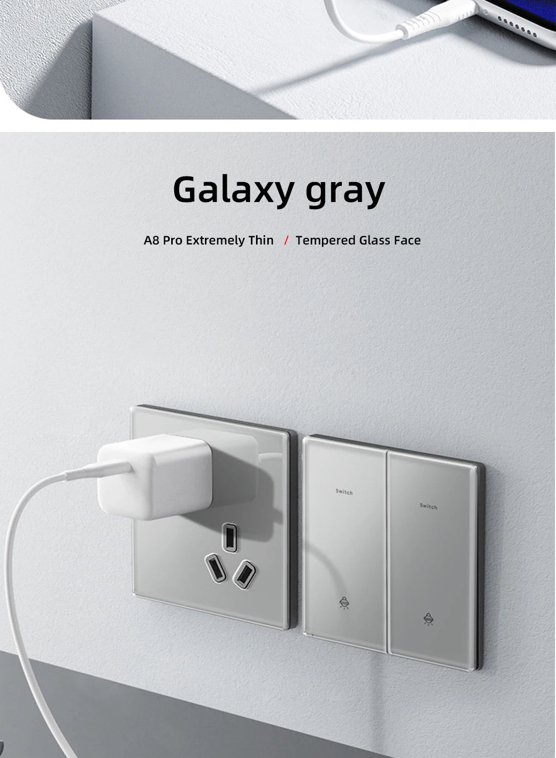 Wall Lamp Switch Panel Tempered Glass International Switch 1/2/3/4 Gang 1/2 Way Steel Rocker Light Switch On/Off Stair Switch