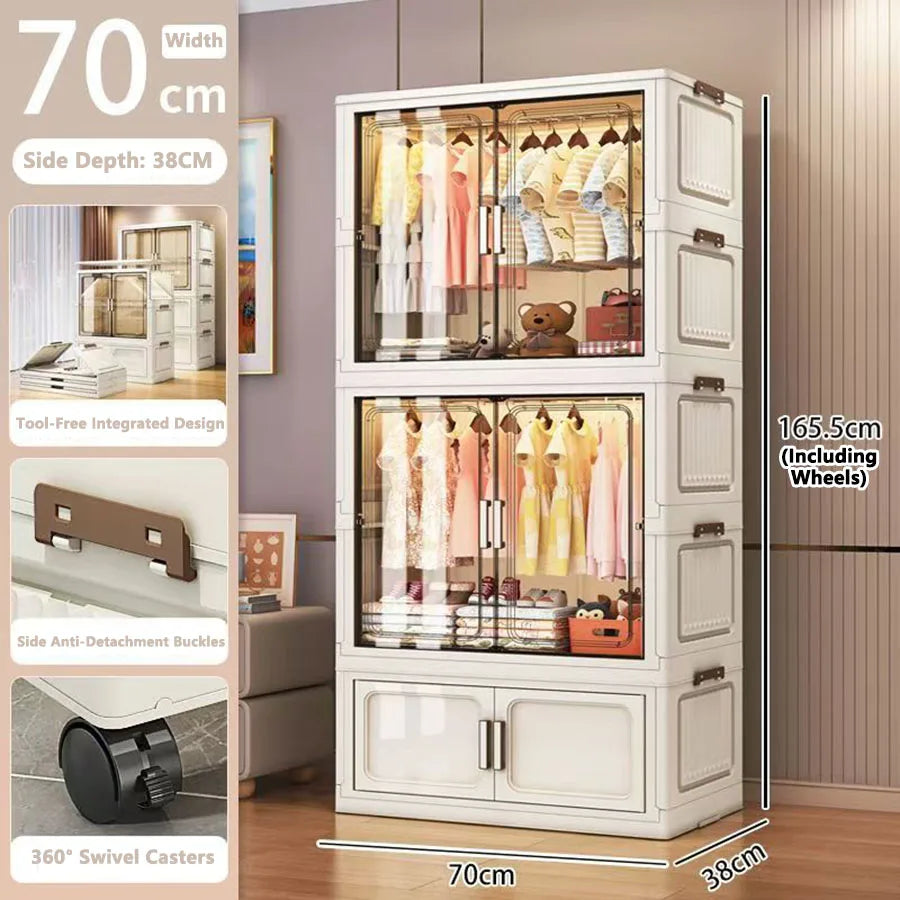 Folding Storage Cabinet Wall Mounted Foldable Locker Compact Organizer for Home Office Space Saving Design