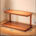 Versatile 2-Tier Wooden Storage Rack for Kitchen&Tea Room-Countertop Organizer with Decorative Desktop Multi-layer Storage Rack